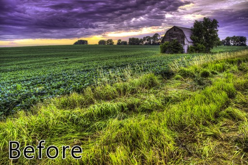 01 Barn At Sunset Before