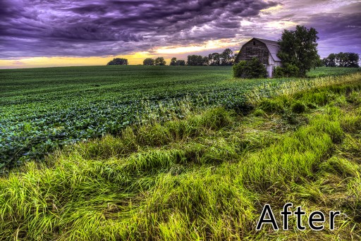 Barn At Sunset After